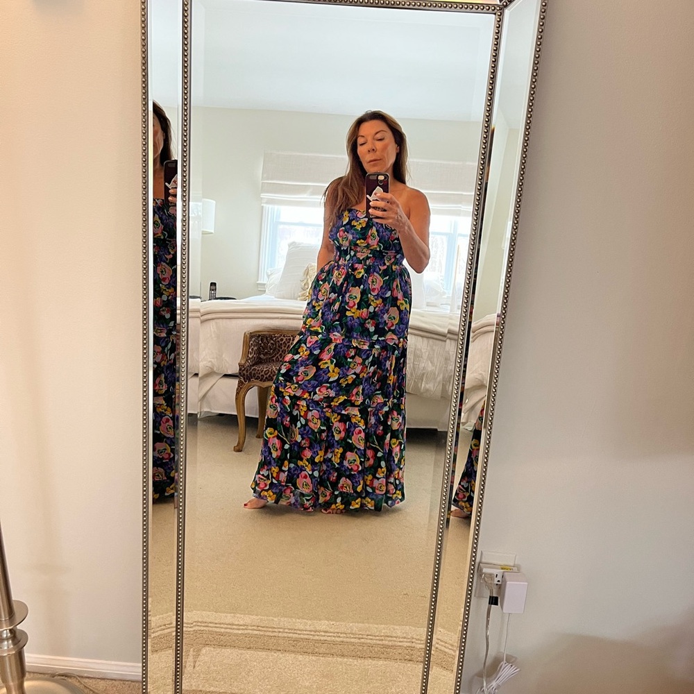 Floral strapless Maxi Dress